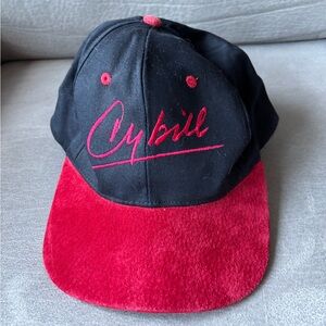 Vintage Cybill TV Show Black Red Embroidered Baseball Cap Hat 80s 90s ABC